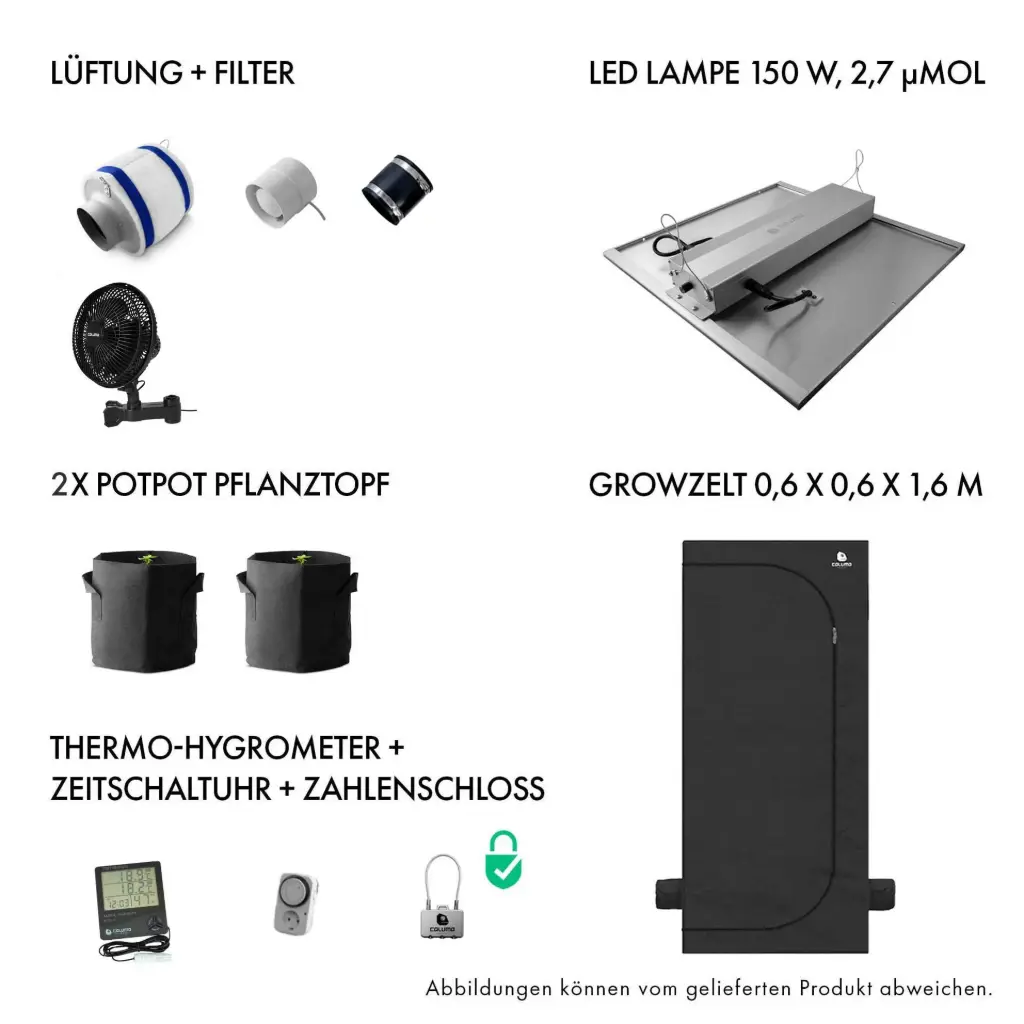 Caluma PLUS Komplettset 1 Pflanze (60 x 60 cm, 150 W)